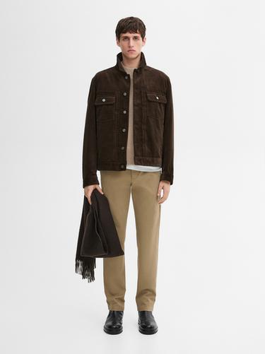 Pantalón slim fit mezcla algodón - whiskey de Zara - Imagen 0