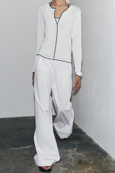 CHAQUETA PUNTO VIVOS - Blanco / Marino de Zara