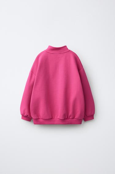 SWEAT INTERLOCK CŒUR EFFET GOMME - Fuchsia foncé de Zara - Image 1