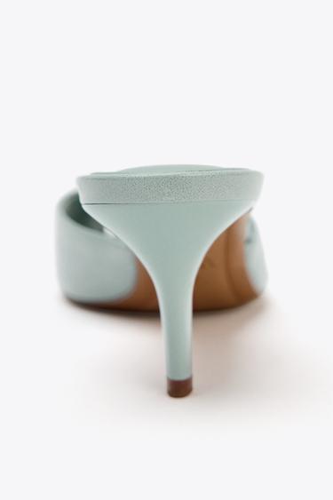 SANDALES EFFET VERNI - Bleu de Zara - Image 5