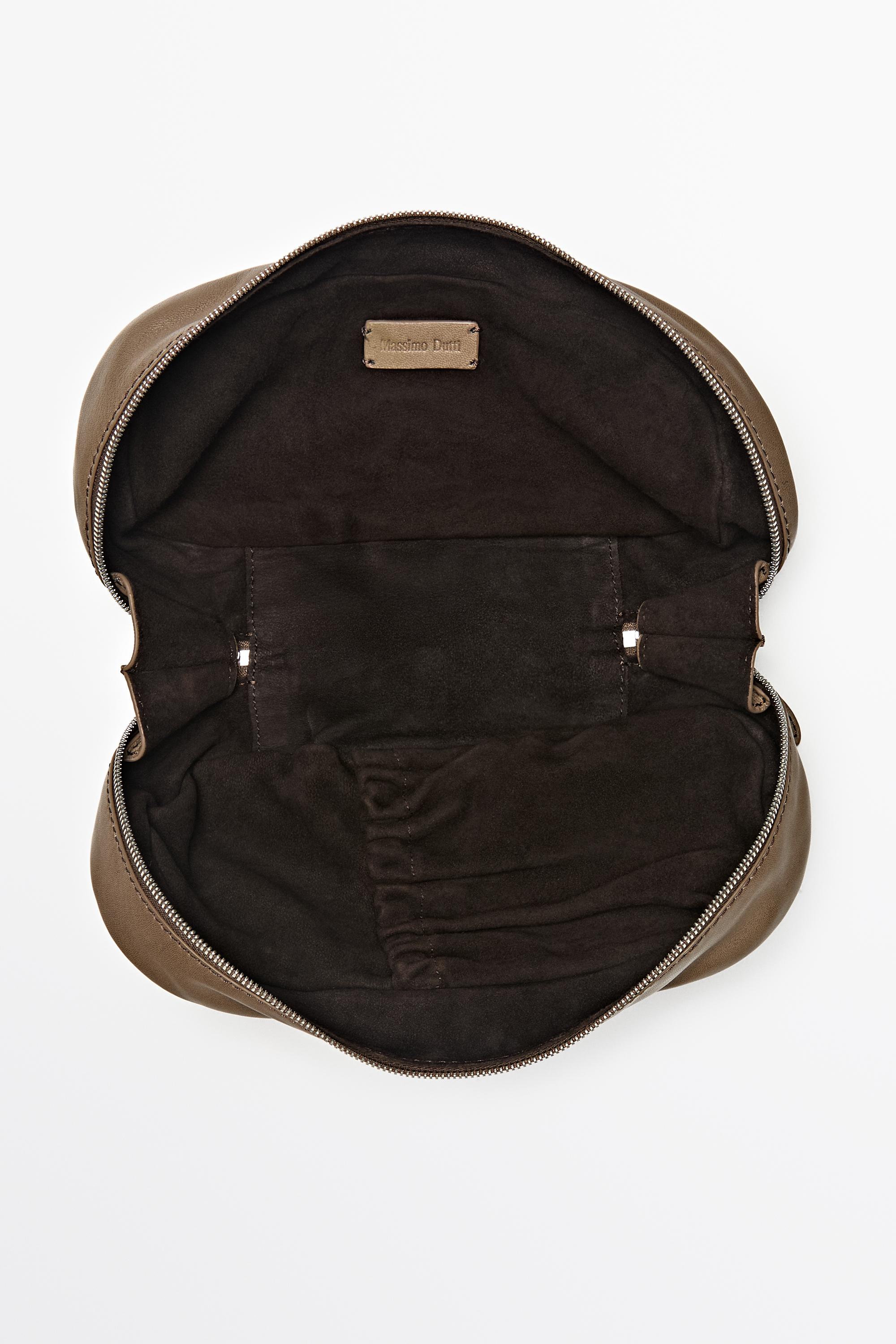 Nappa leather oval toiletry bag