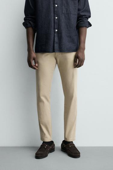 SKINNY FIT CHINO TROUSERS - Beige by Zara