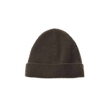Zara COTTON-CASHMERE KNIT HAT - Brown marl
