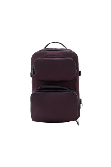 스키 컬렉션 탈부착 파우치 포켓 백팩 - Zara 버건디