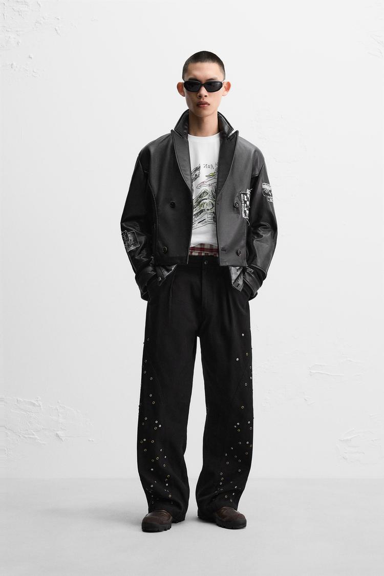 ANDERSSON BELL X ZARA COMBINED KNIT AND LEATHER JACKET - Black  