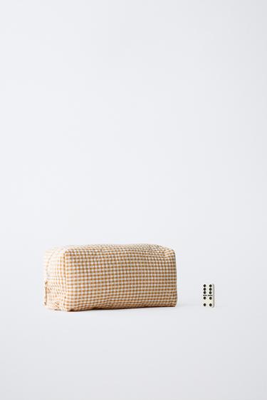 GINGHAM TOILETRY BAG - Mustard by Zara - Image 3