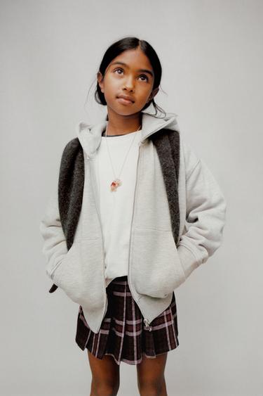 Zara 格紋百慕達短褲 - 棕色