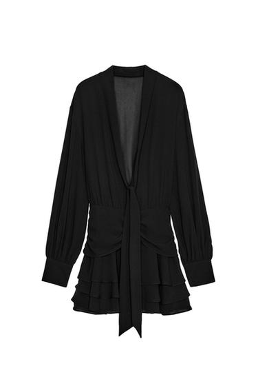 SHORT FLOWING DRESS WITH RUFFLES
