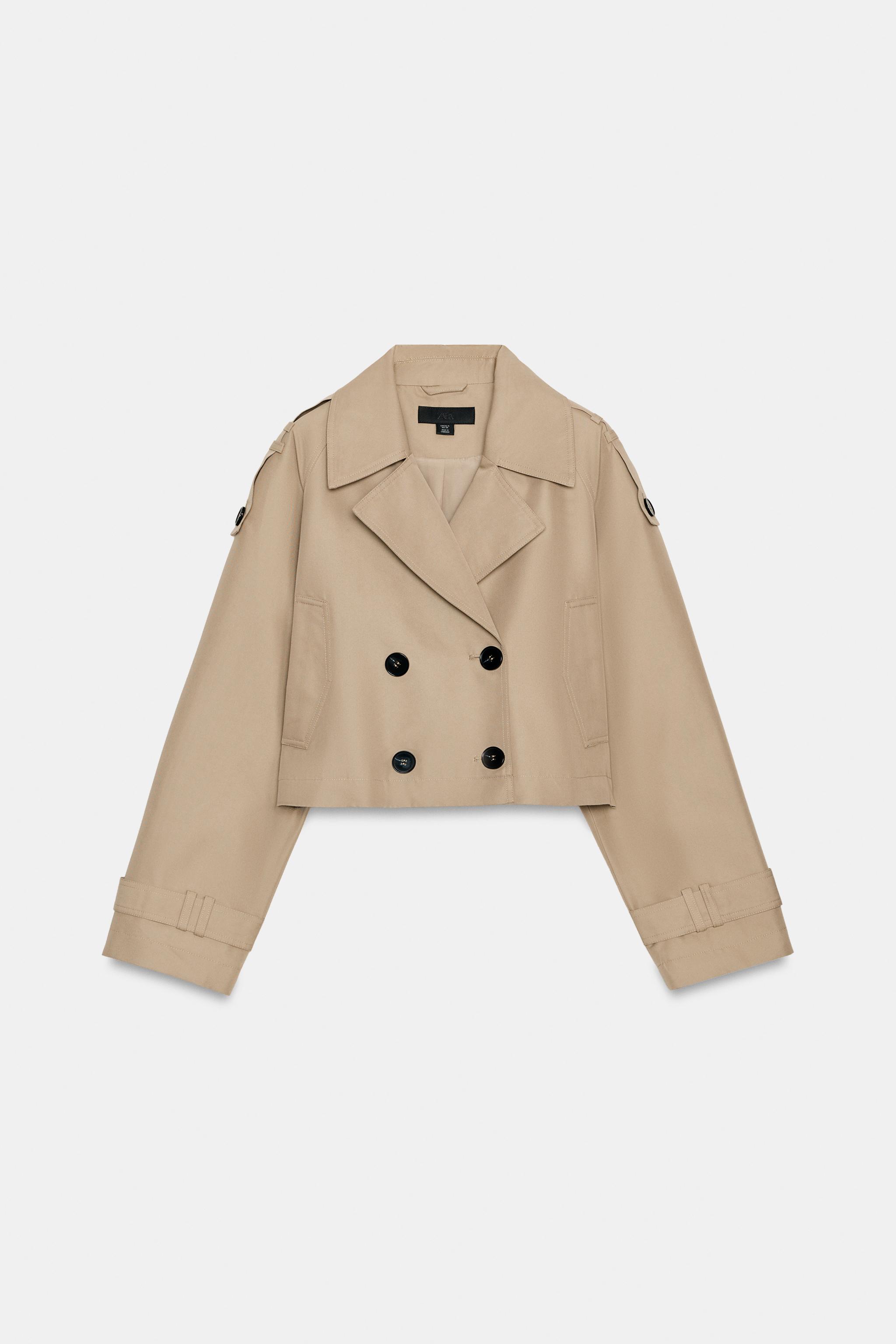 SHORT DOUBLE-BREASTED TRENCH COAT - camel | ZARA Australia