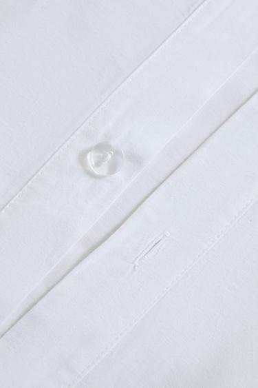 COTTON DUVET COVER WITH LINEN BORDER - White by Zara