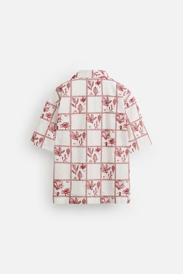 CHEMISE BRODERIES CONTRASTE - Blanc / Rouge de Zara - Image 7