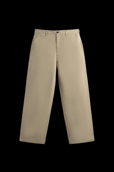 Zara STRAIGHT FIT CHINO PANTS - Beige - Image 0
