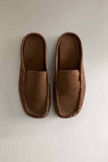 SPLIT LEATHER MULE LOAFERS - Brown by Zara - Image 2