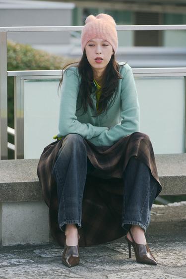 MŨ BEANIE DỆT KIM GÂN - Màu hồng từ Zara