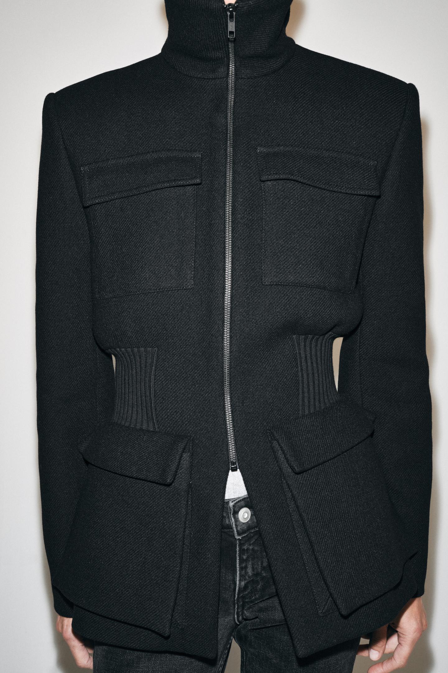 Женская куртка Zara ZW Collection Wool Blend Shoulder Pad, цвет: Чёрный — фото 5