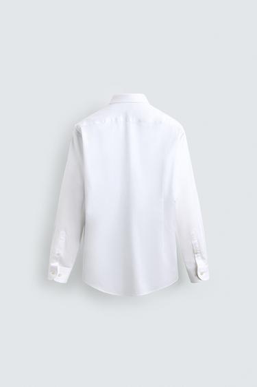 REGULAR FIT TEXTURED SHIRT - White by Zara - Image 7