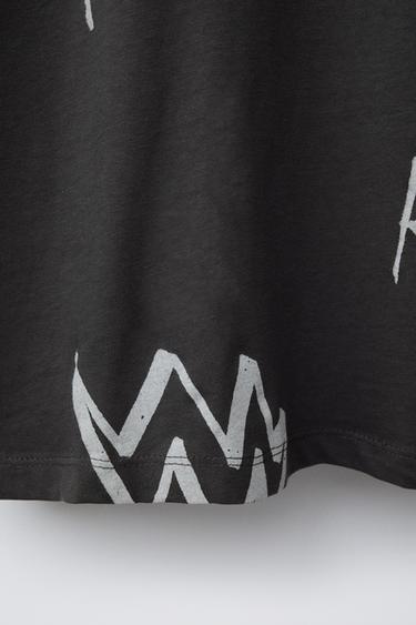 GRAFFITI PRINT T-SHIRT - Anthracite grey by Zara - Image 3