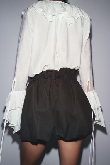 SHORTS BALLOON ZW COLLECTION - Chocolat de Zara - Image 3