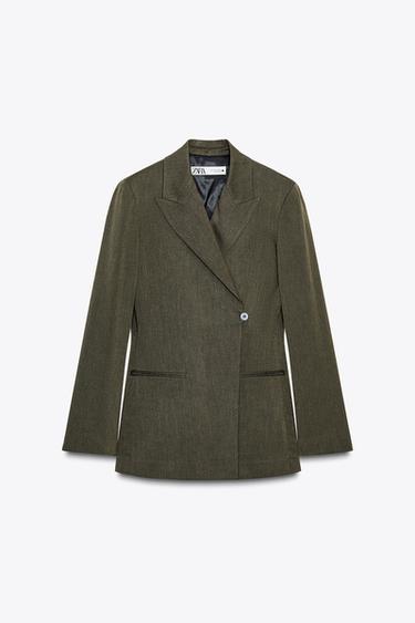 BLAZER CRUZADA ZW COLLECTION - Khaki de Zara
