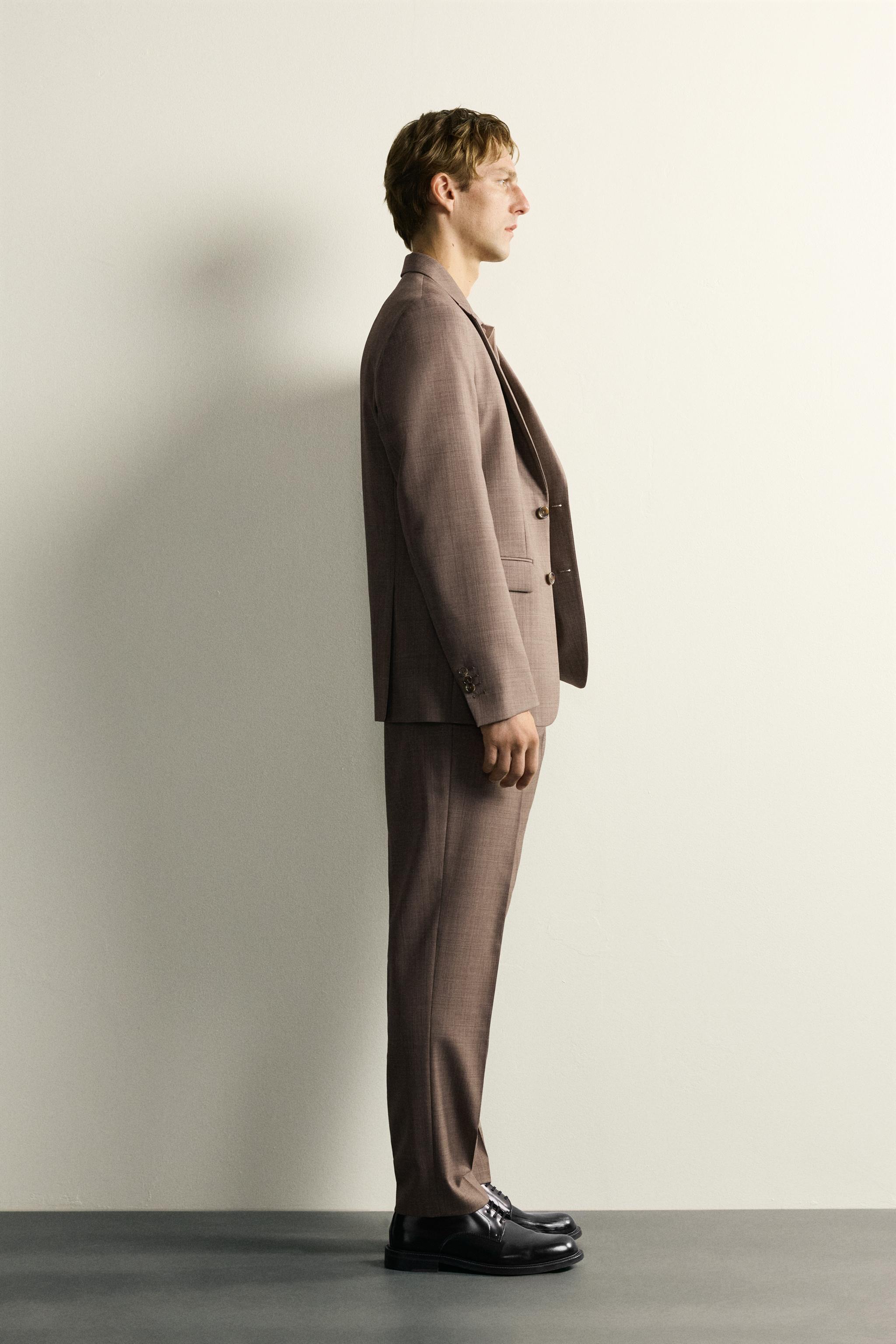 WOOL TEXTURED SUIT BLAZER