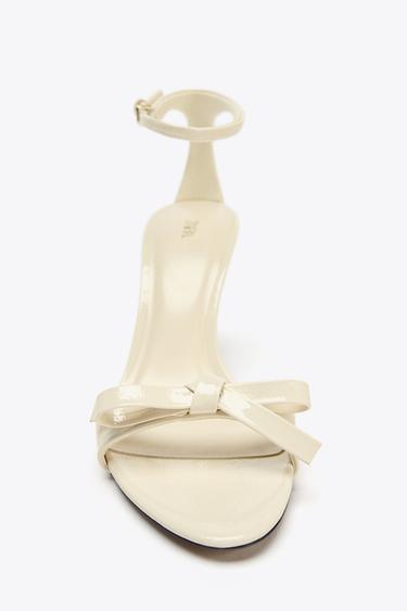 BOW HEELED SANDALS - Ecru White by Zara - Image 3