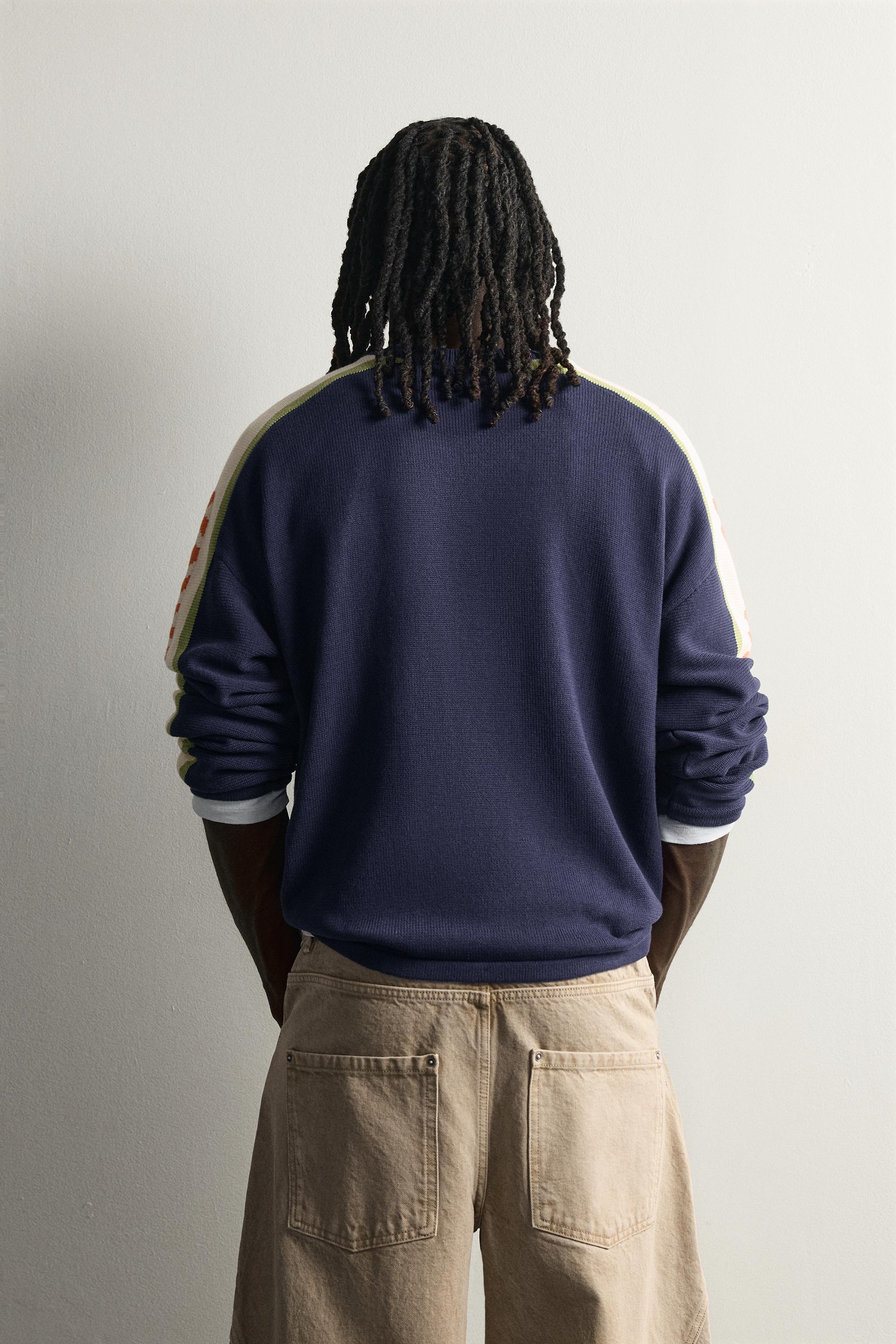 CONTRAST BANDS JACQUARD JUMPER