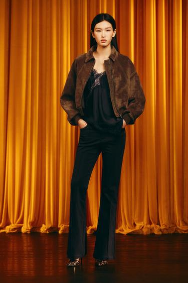 Zara 人造麂皮外套 - 深棕黃色