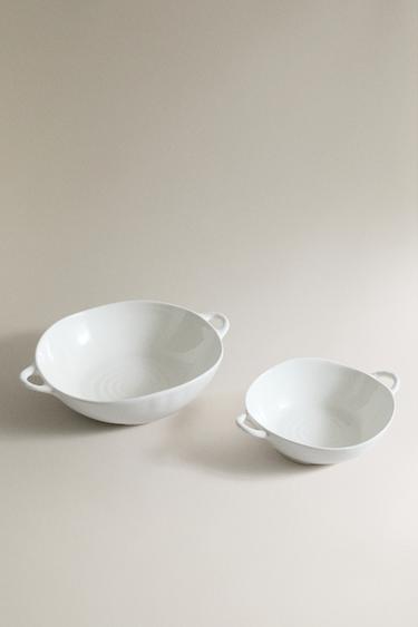 PORCELAIN SALAD BOWL WITH HANDLES - White by Zara - Image 1