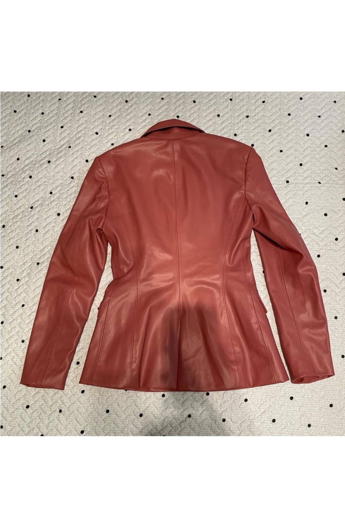 FAUX LEATHER DOUBLE BREASTED BLAZER - Image 2