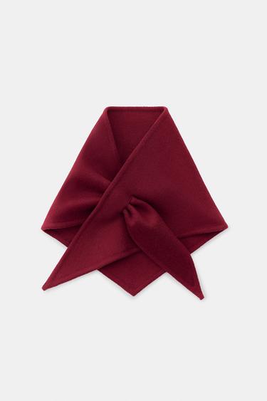 BANDANA TRIANGULAIRE AVEC LAINE - Rouge de Zara