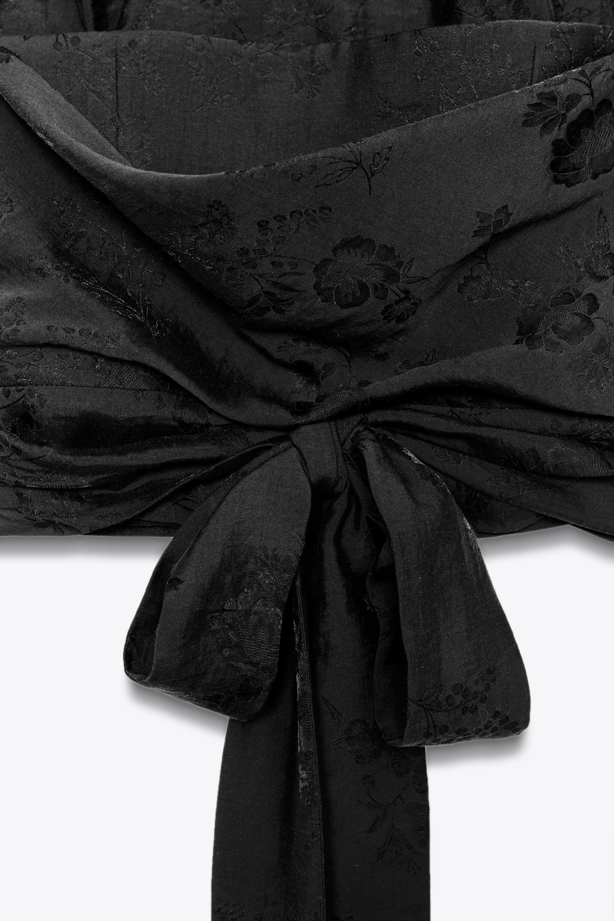tara117様　オーダー分 ZW COLLECTION FLORAL JACQUARD HALTER TOP - Black | ZARA