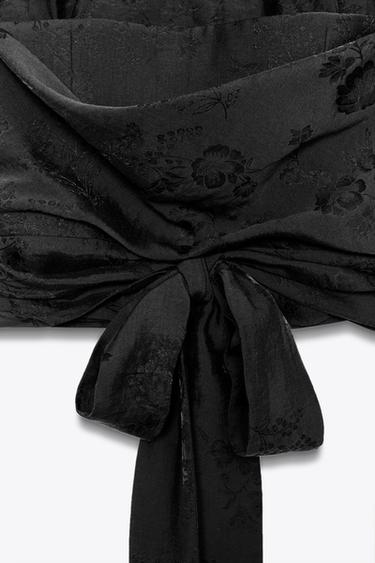 TOP HALTER JACQUARD FLORAL ZW COLLECTION - Noir de Zara - Image 5