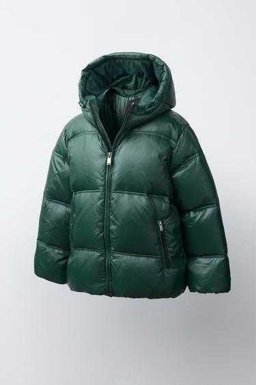 ÁO PHAO 50% LÔNG VŨ 50% LÔNG TƠ CÓ ĐỘ BÓNG CHỐNG THẤM NƯỚC - Màu xanh ô liu từ Zara