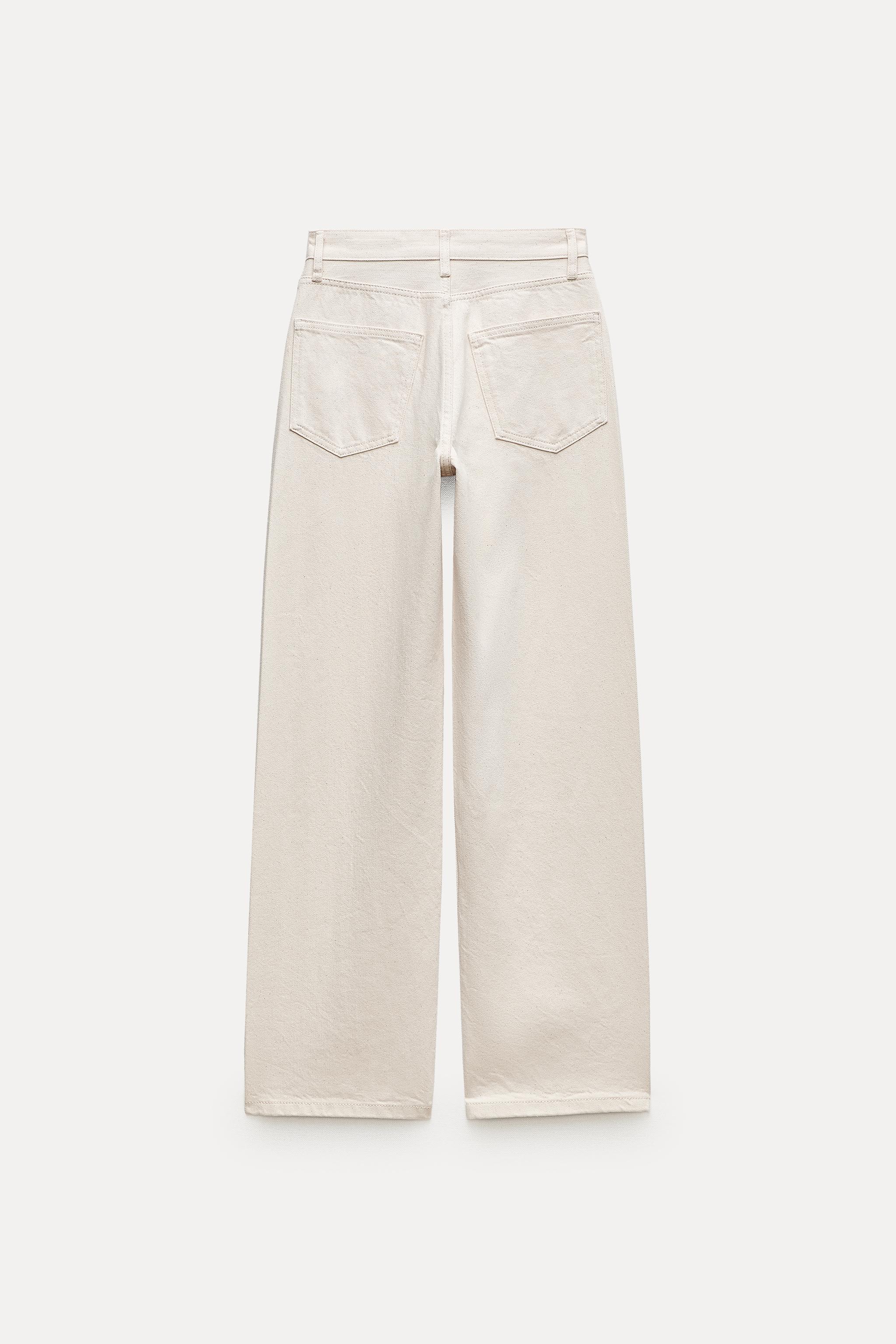 ZW COLLECTION HIGH WAIST WIDE LEG JEANS - Ecru | ZARA United States