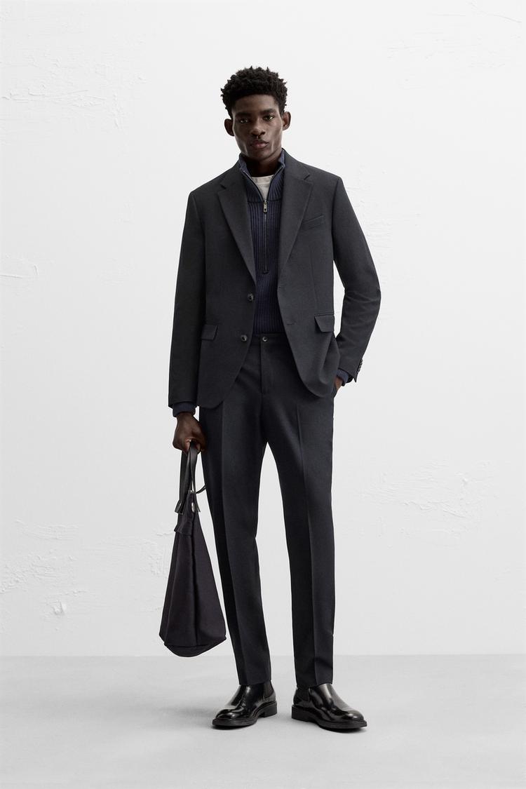 ウールブレンド スーツブレザー - ネイビーブルー | ZARA Japan / 日本 