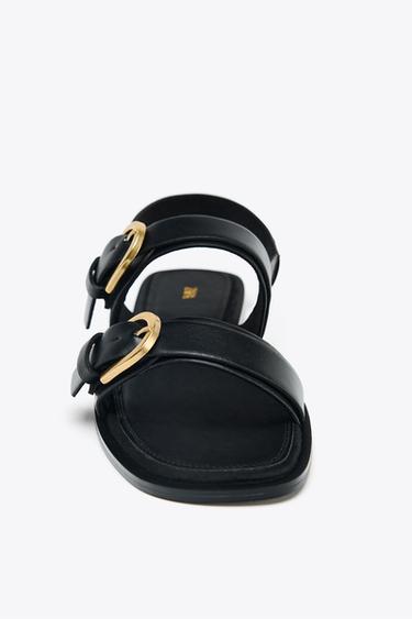 DOUBLE BUCKLE SANDALS - Black de Zara - Image 4