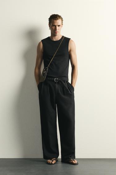 RIBBED TANK TOP - Black by Zara