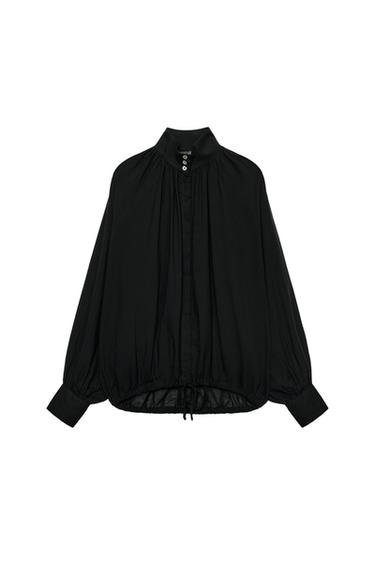 ZW COLLECTION HIGH NECK SHIRT - Black by Zara
