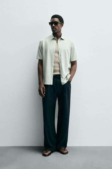 Zara SOFT REGULAR FIT SHIRT - Light green