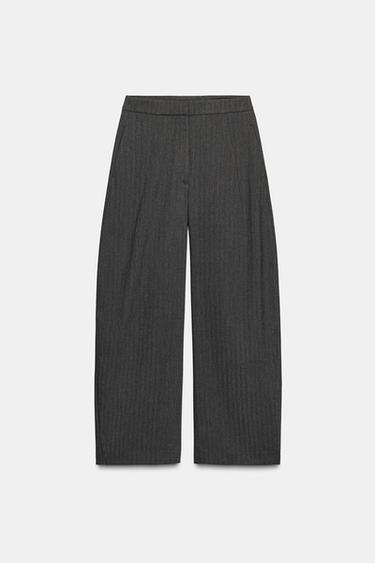 ZW COLLECTION TEXTURED BALLOON TROUSERS - Anthracite grey by Zara