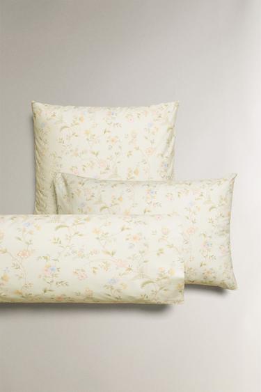 Zara FLORAL PRINT PILLOWCASE - Sea green - Image 0