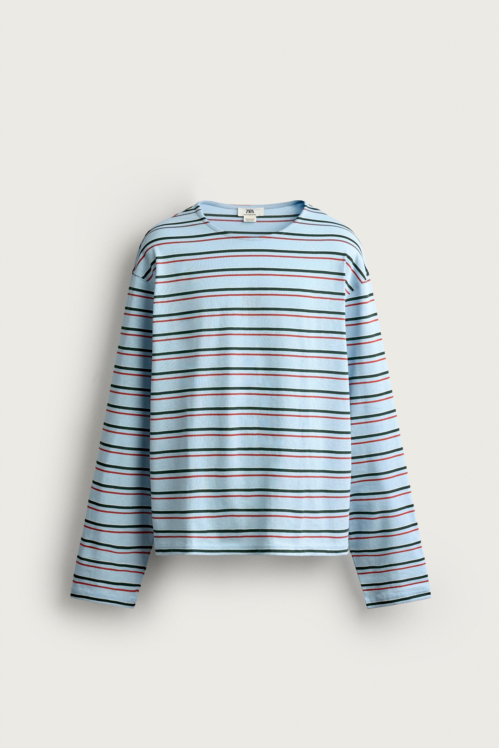 STRIPED JACQUARD T-SHIRT — striped