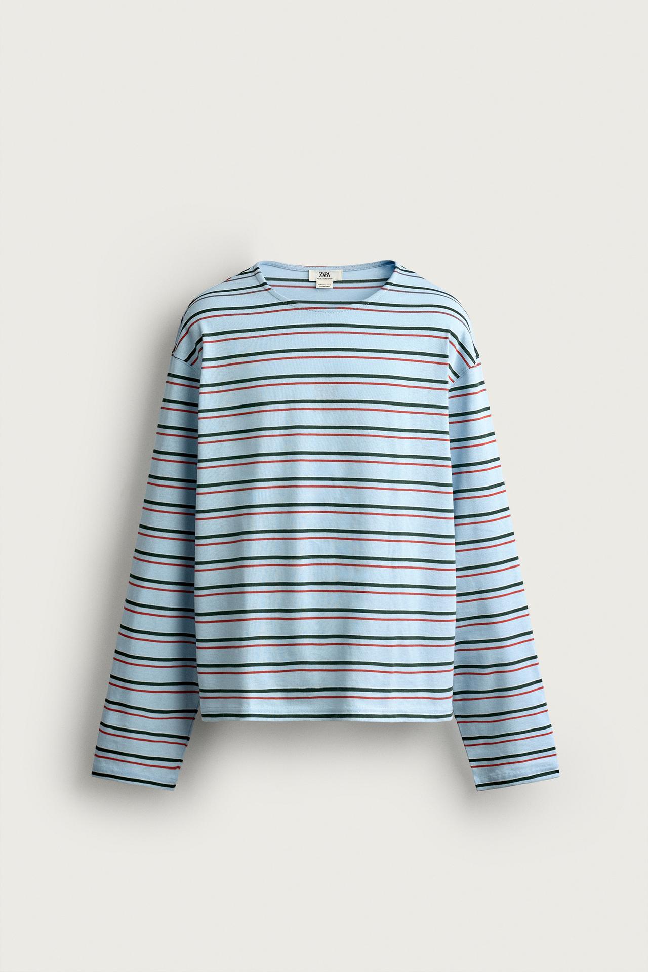 STRIPED JACQUARD T-SHIRT — striped