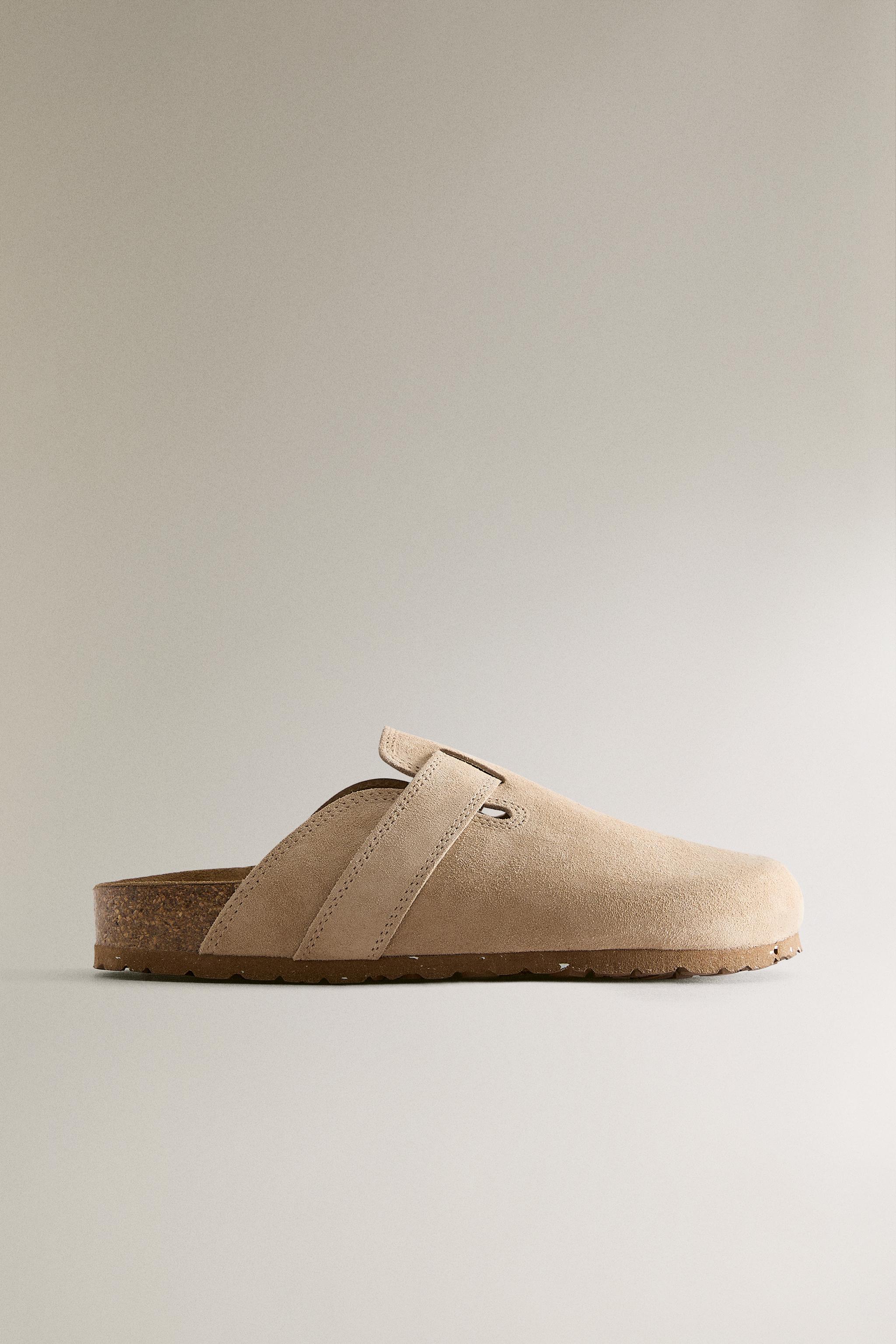 LEATHER CLOGS WITH STRAP - Sandy Brown | ZARA United States