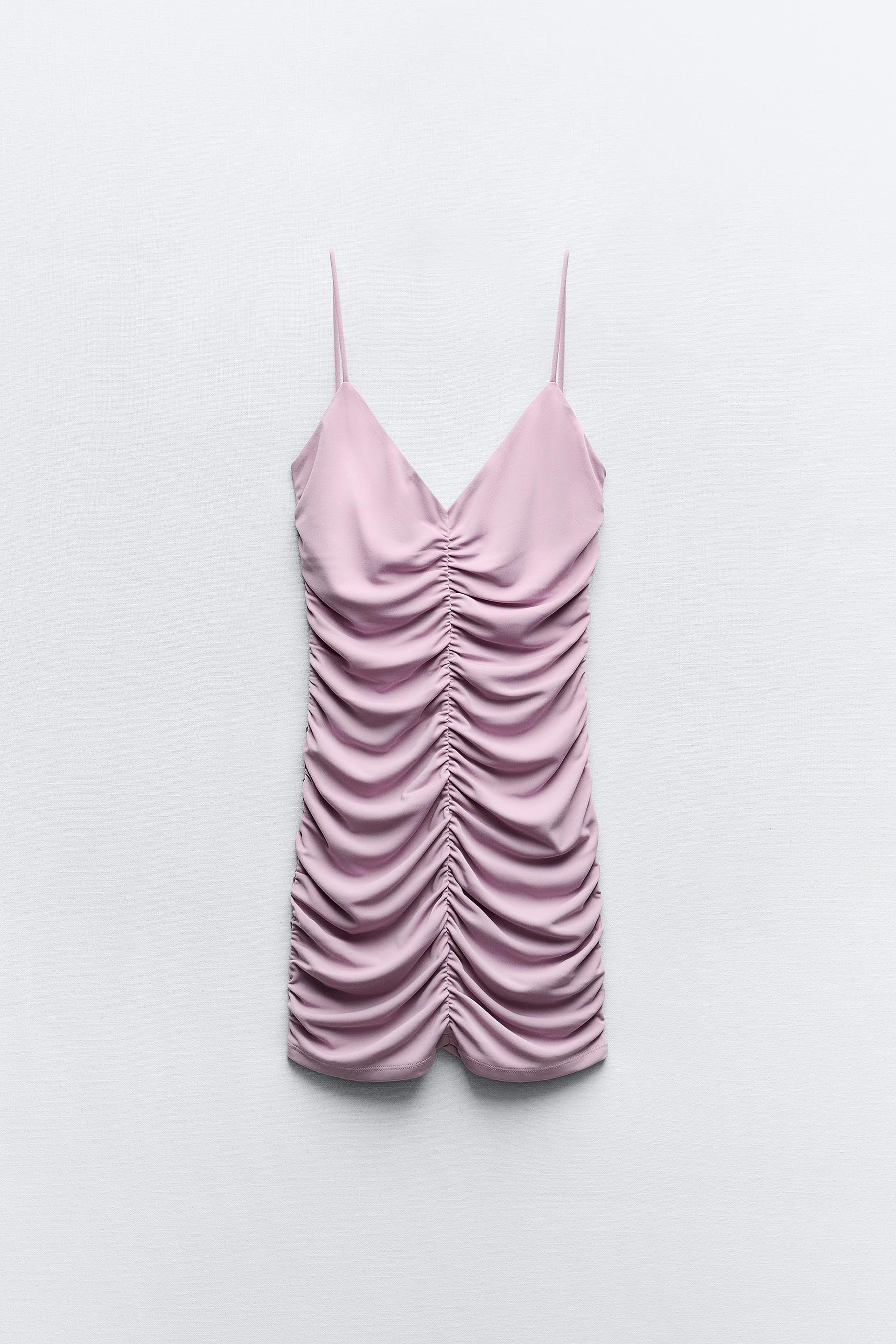 Zara NWT Lilac Backless Satin Mini Dress M -  Canada