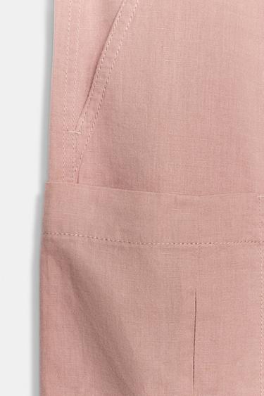 PANTALON CARGO AVEC LIN ZW COLLECTION - Rose clair de Zara - Image 6