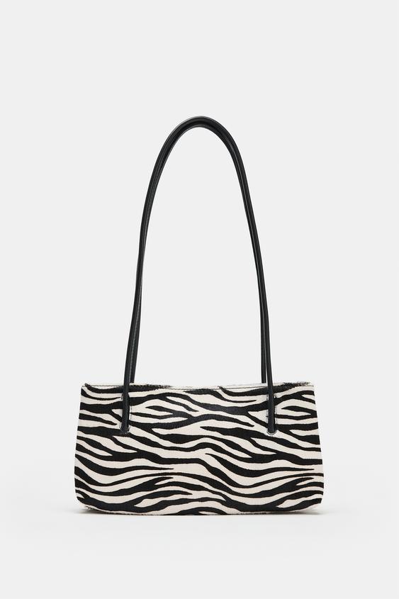 BOLSA DE OMBRO EM COURO COM ESTAMPA ANIMAL - Zebra da Zara - Imagem 0
