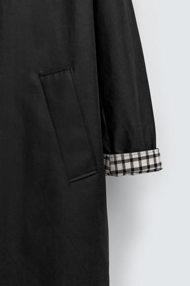 LIMITED EDITION CHECK COMBINATION TRENCH COAT - Black by Zara - Image 9