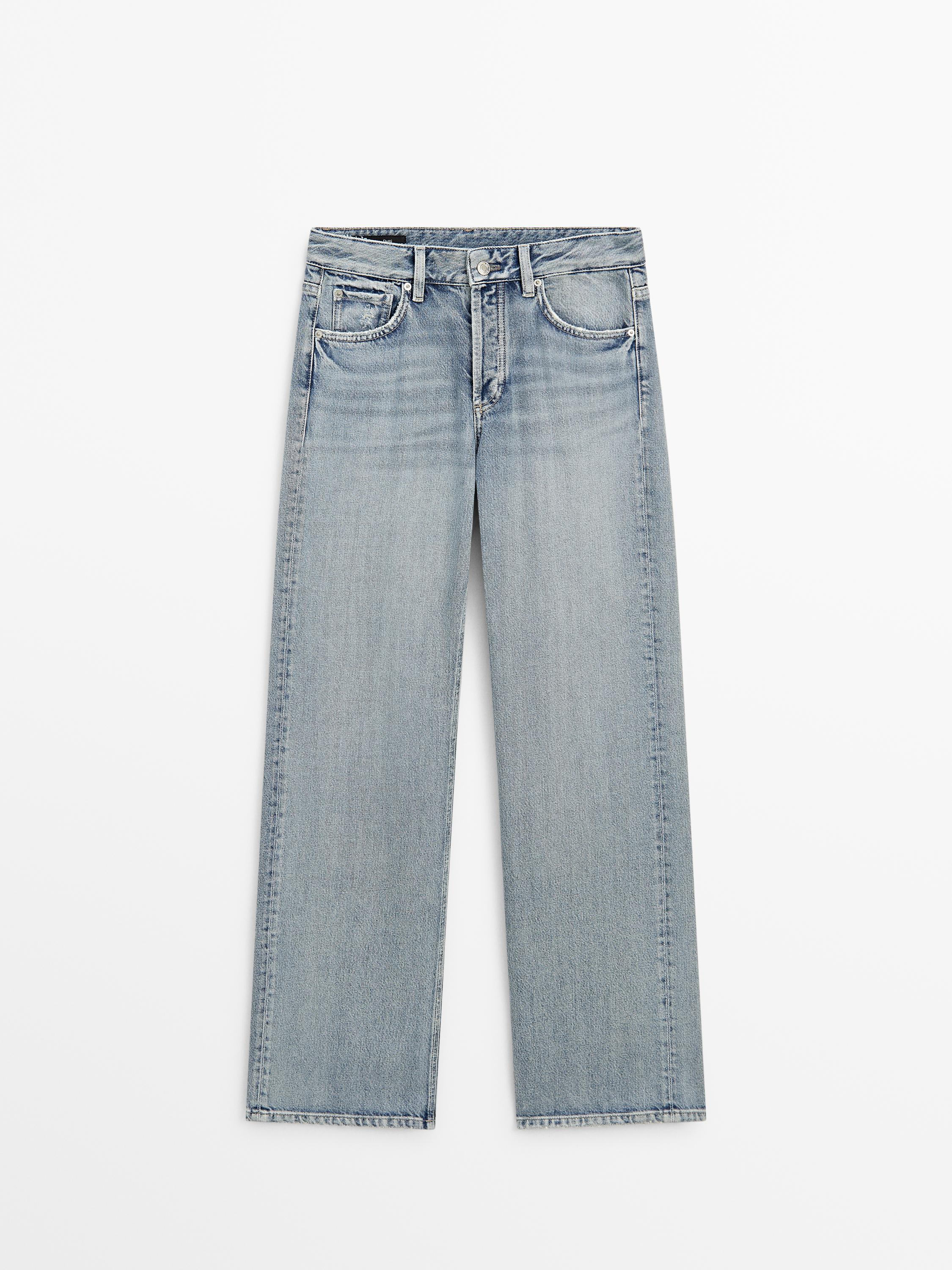 Jean wide leg taille moyenne