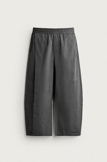 بنطلون BALLOON FIT بثنيات جانبية - خطوط by Zara